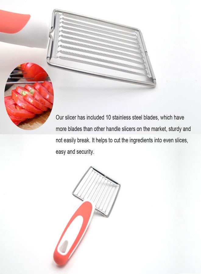 ASHATA Lunch Meat Slicer, Stainless Cutter with Handle for Cheese Potato Egg Ham Fruit Tomato, Quality Stainless Steel 10 Wires for 11, Stainless Steel Fruit Vegetable Slicer - Image 4