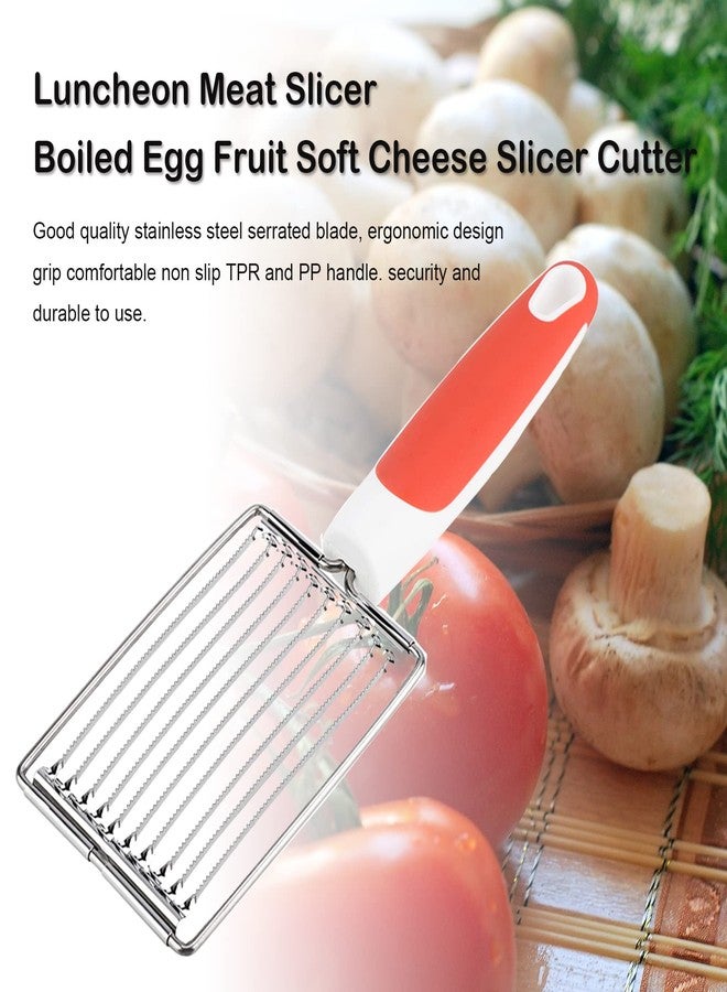 ASHATA Lunch Meat Slicer, Stainless Cutter with Handle for Cheese Potato Egg Ham Fruit Tomato, Quality Stainless Steel 10 Wires for 11, Stainless Steel Fruit Vegetable Slicer - Image 2