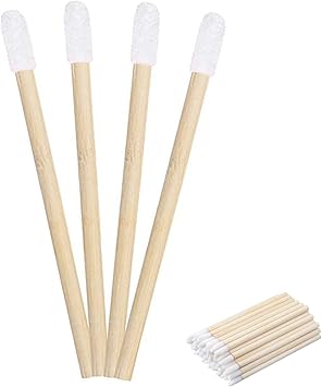 50 قطعة فرش شفاه من الخيزران فرشاة شفاه قابلة للاستخدام مرة واحدة أدوات تطبيق ملمع الشفاه عصي أحمر الشفاه أدوات مكياج مثالية - Image 1