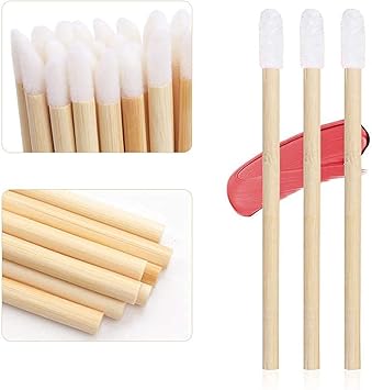 50 قطعة فرش شفاه من الخيزران فرشاة شفاه قابلة للاستخدام مرة واحدة أدوات تطبيق ملمع الشفاه عصي أحمر الشفاه أدوات مكياج مثالية - Image 3