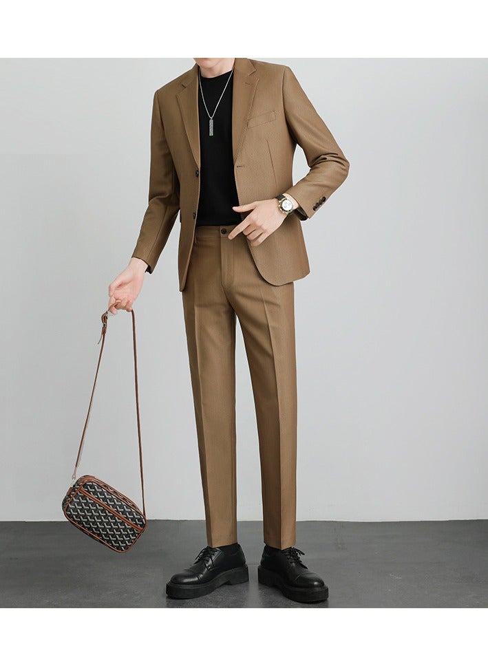 KUYING New Casual Slim Fit Suit Two-Piece Set  - Image 1