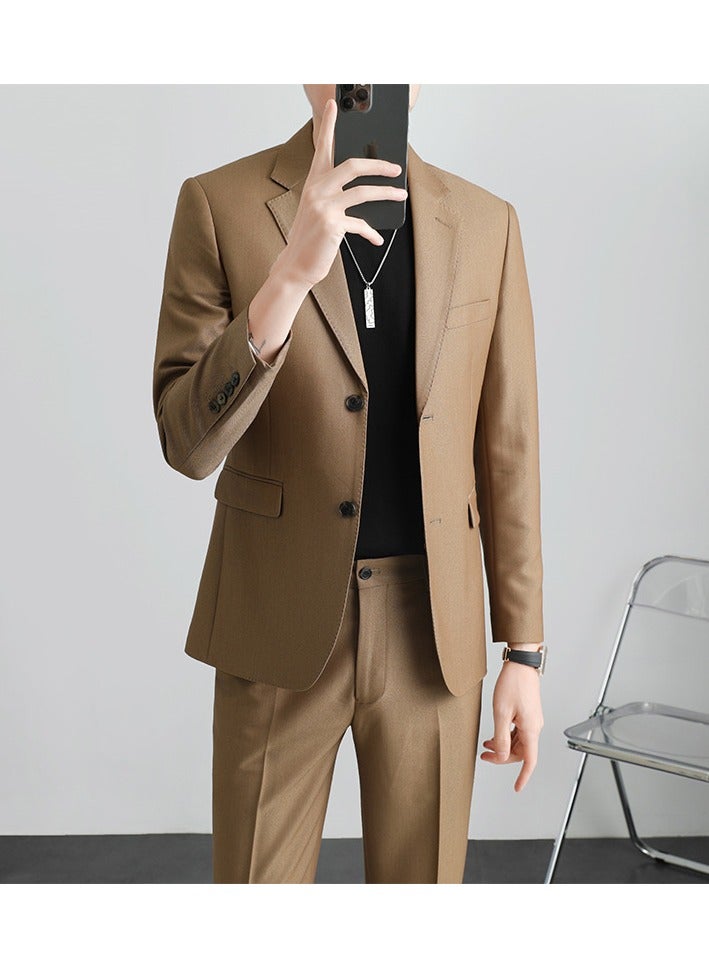 KUYING New Casual Slim Fit Suit Two-Piece Set  - Image 2