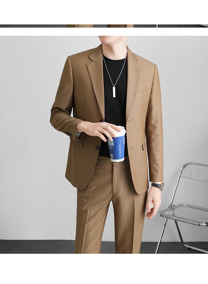 KUYING New Casual Slim Fit Suit Two-Piece Set  - Image 3