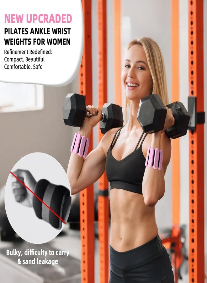 BYCCP Ankle Weights for Women and Men, Adjustable Wrist Weighted Training Bracelet for Home Gym Workout, Strength Training Walkin Running, Foot weights for exercise, （1 LB each,Pink color）2pc on Set - Image 3