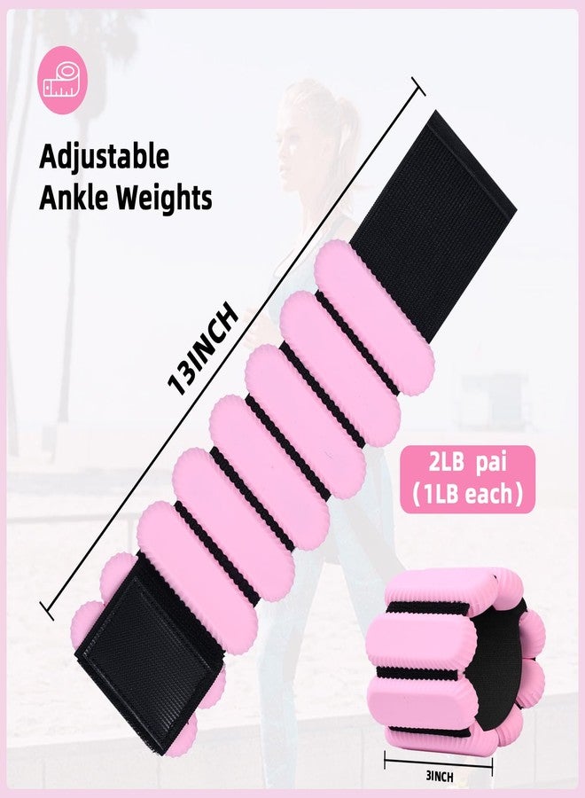 BYCCP Ankle Weights for Women and Men, Adjustable Wrist Weighted Training Bracelet for Home Gym Workout, Strength Training Walkin Running, Foot weights for exercise, （1 LB each,Pink color）2pc on Set - Image 4