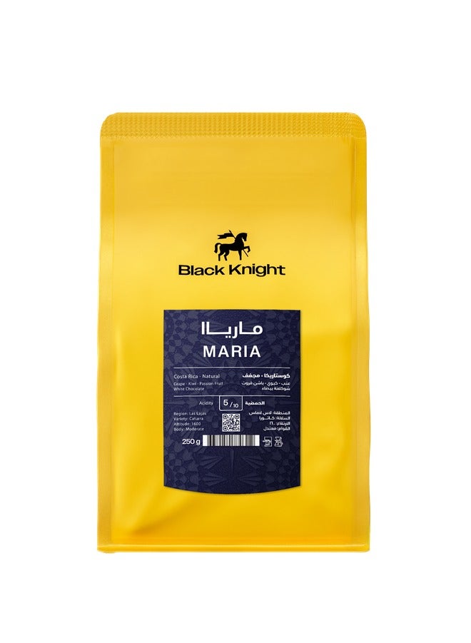 بلاك نايت بن قهوة مارياا - كوستاريكا 250 جرام للاسبرسو والفلتر حبوب قهوة محمصة غير مطحونة للقهوة المختصة