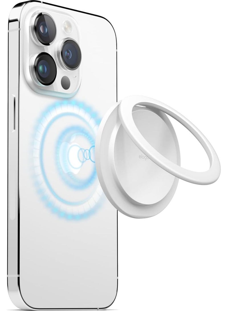 Elago Magnetic Ring Holder compatible with MagSafe for iPhone 14 Pro Max, 14 Pro, 14 Plus, 14, 13 and 12 Series Grip/Stand/Holder - White
