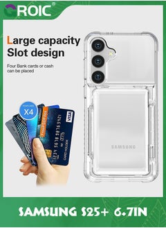 GROIC for Samsung Galaxy S25 Plus Case, Wallet Clear Protective Phone Case with Credit Card Holder Heavy Duty Protection Shockproof Anti-Scratch Anti-Yellow Cover for Samsung Galaxy S25 Plus 6.7 inch  - Image 2