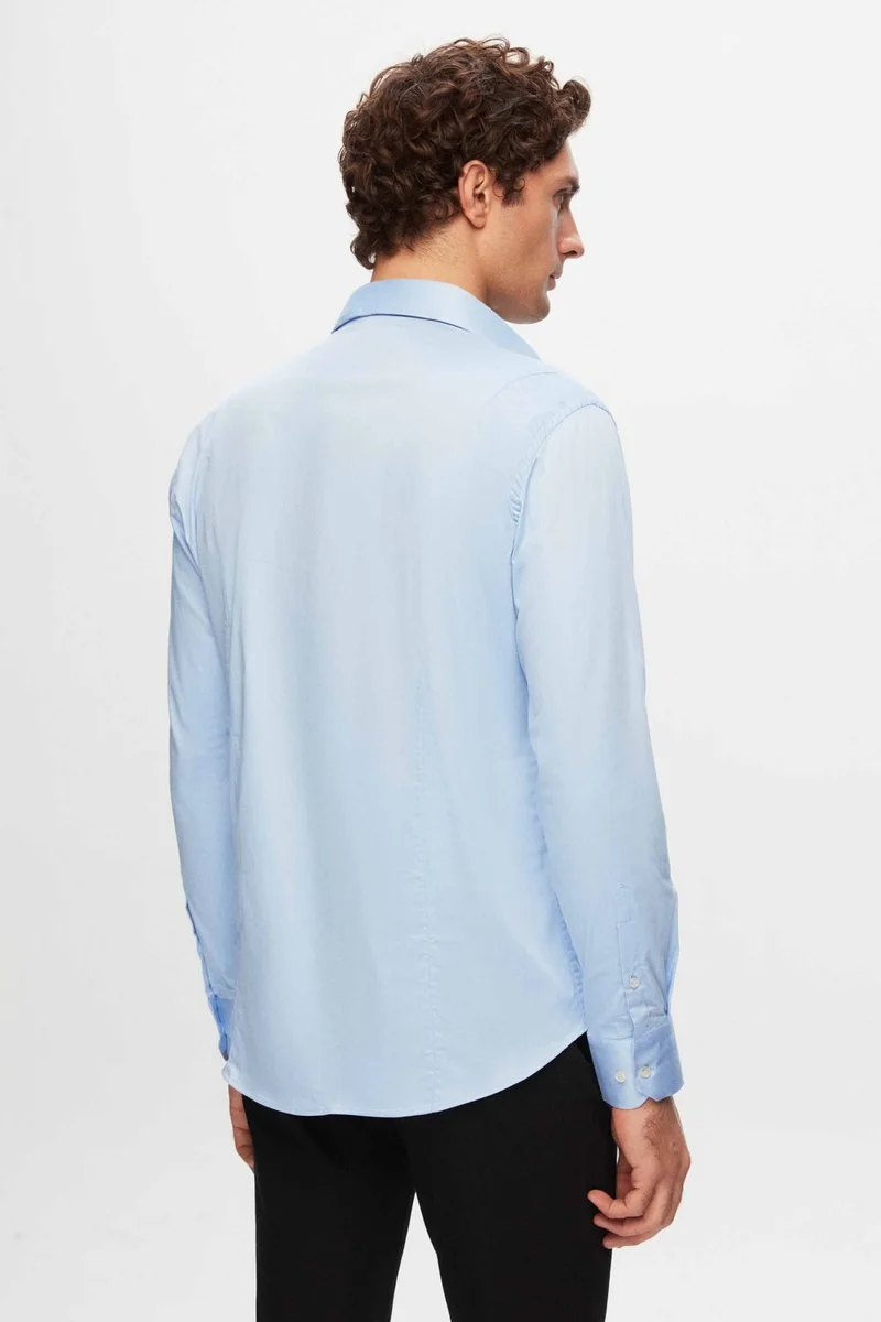 D'S DAMAT D'S Groom Slim Fit Blue Plain Shirt 2HE02DY05006M