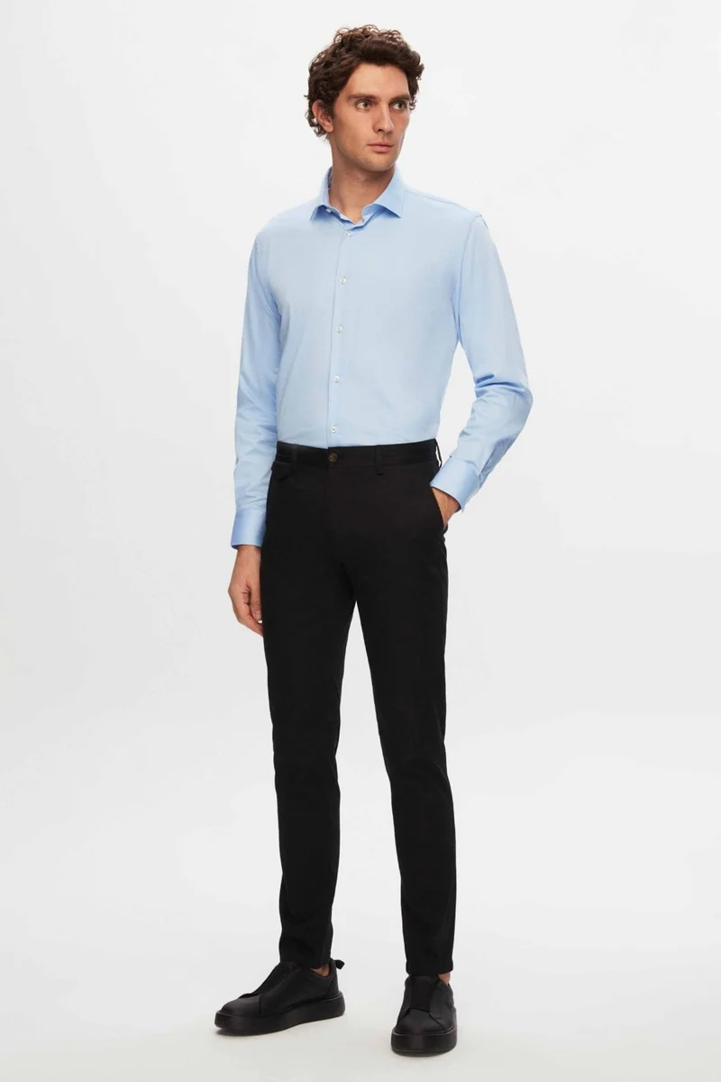 D'S DAMAT D'S Groom Slim Fit Blue Plain Shirt 2HE02DY05006M