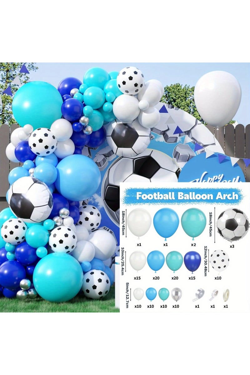 Other MULTI 130 Pcs Blue Football Themed Balloon Garland Arch Kit, Can Be Used for Birthday Party, E