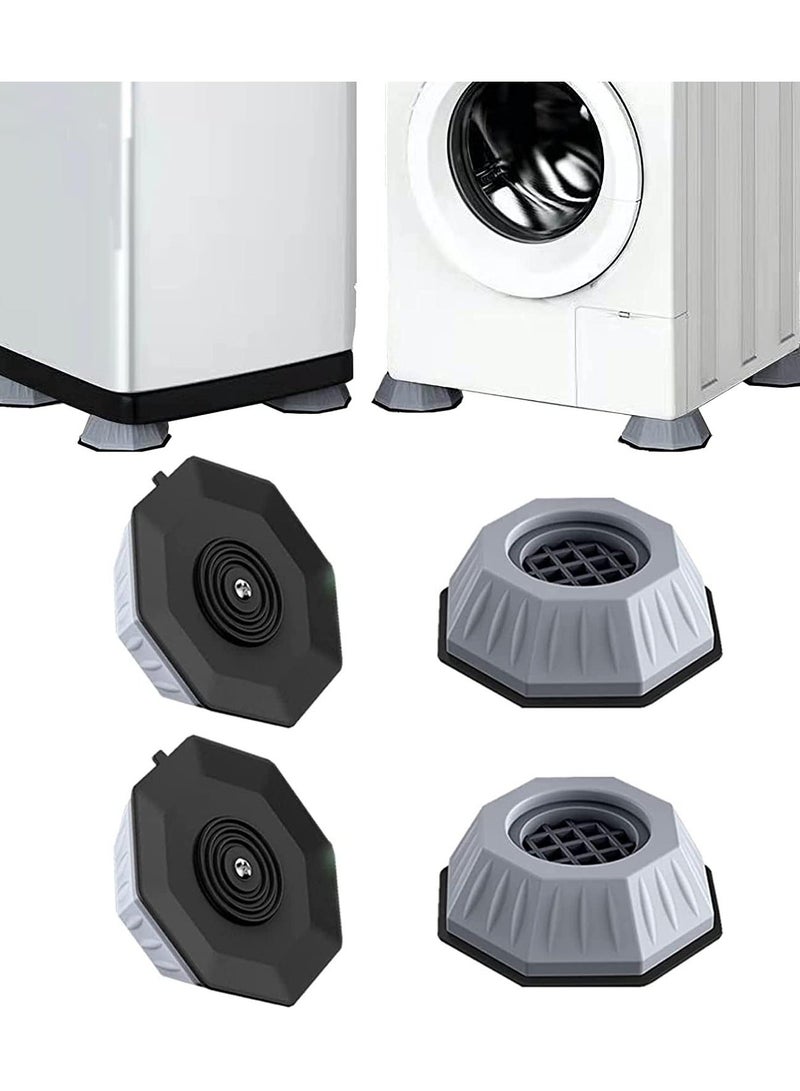Washing Machine Rubber Feet Pads Anti Vibration Pads Fridge Machine Leveling Feet Anti Walk Pads Shock Absorber Furniture Lifting Base For Laundry Washer and Dryer(4pcs Grey) - Image 1