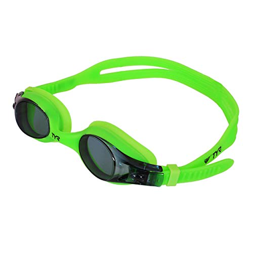 TYR Kids Swimple Swim Goggle, Smoke/Green - Image 2