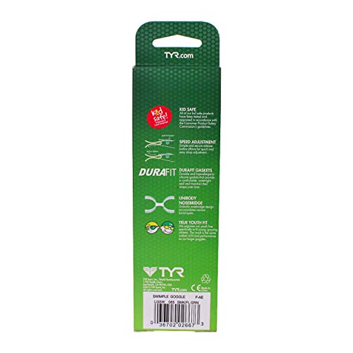 TYR Kids Swimple Swim Goggle, Smoke/Green - Image 5