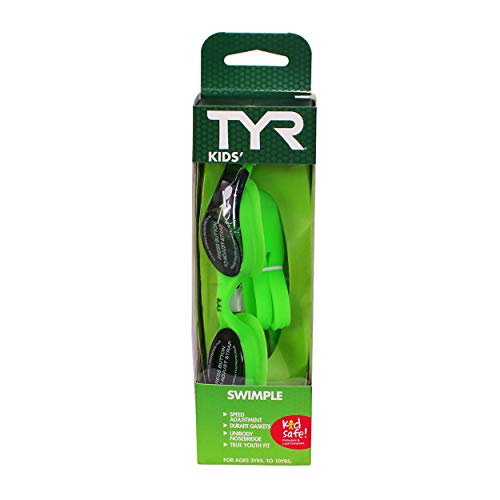 TYR Kids Swimple Swim Goggle, Smoke/Green - Image 4