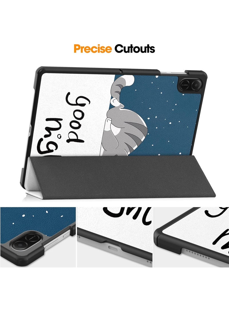VKL Case for Honor Pad X8a 11 Inch (2024),Cute Tri-Fold Anti-fall Smart Tablet Cover with Stand Function,Anti-friction Kids-Friendly Protective Cover (Good Night) - Image 4