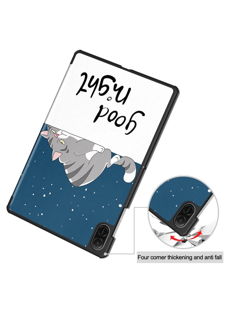 VKL Case for Honor Pad X8a 11 Inch (2024),Cute Tri-Fold Anti-fall Smart Tablet Cover with Stand Function,Anti-friction Kids-Friendly Protective Cover (Good Night) - Image 5