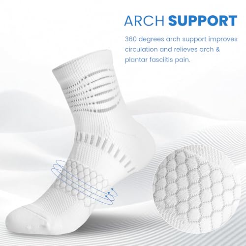 IRAMY Ankle Compression Socks for Women Men Plantar Fasciitis Relief Cushioned Athletic Running Socks 3 Pairs - Image 3