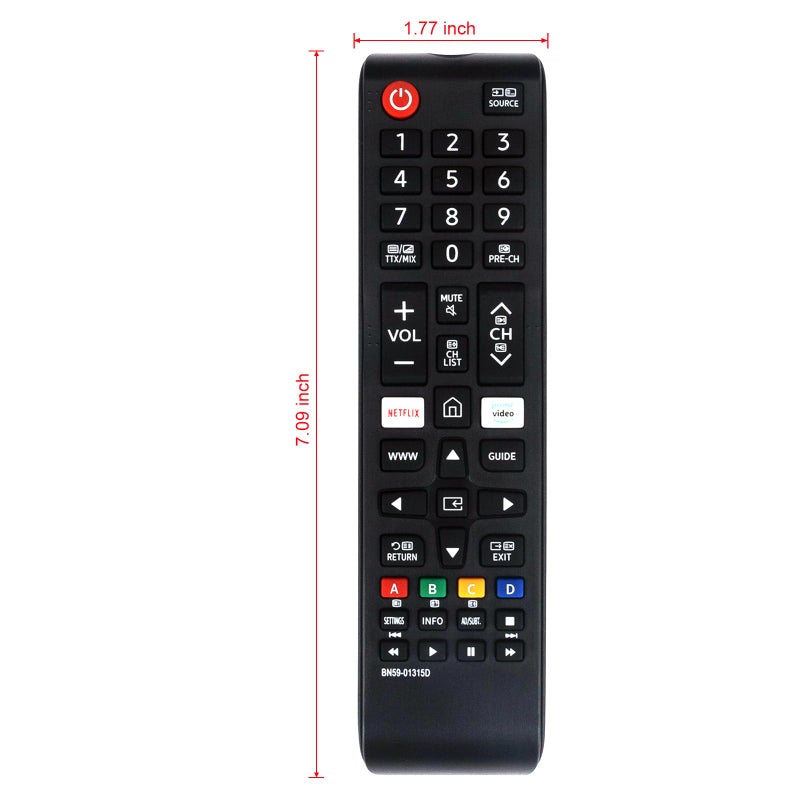 Vinabty BN59-01315D Replaced Remote fit for Samsung Series 7 RU7100 4K UHD TV UA43RU7100 UA49RU7100 UA50RU7100 UA55RU7100 UA75RU7100 UA43RU7100W UA50RU7100W UA55RU7100W UA58RU7100W UA65RU7100W UA75RU7100W - Image 4