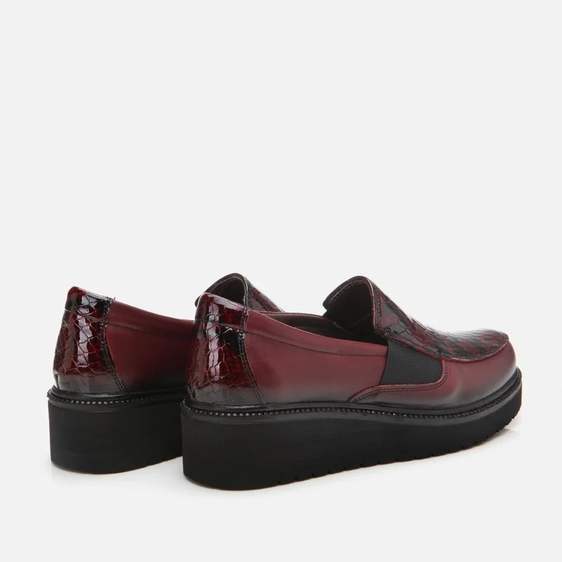 Hotiç 01AYH294670A178 GENUINE Leather Claret Red Women's Loafer