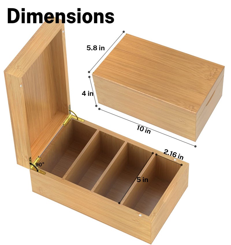 Neando Bamboo Index Card Holder for 3x5 Cards â€“ Wooden Organizer with Lid, 4 Compartments, 600-Card Capacity, Includes 20 Thick Index Cards & 200 Note Cardsâ€“ Natural Desktop Filing Box - Image 5