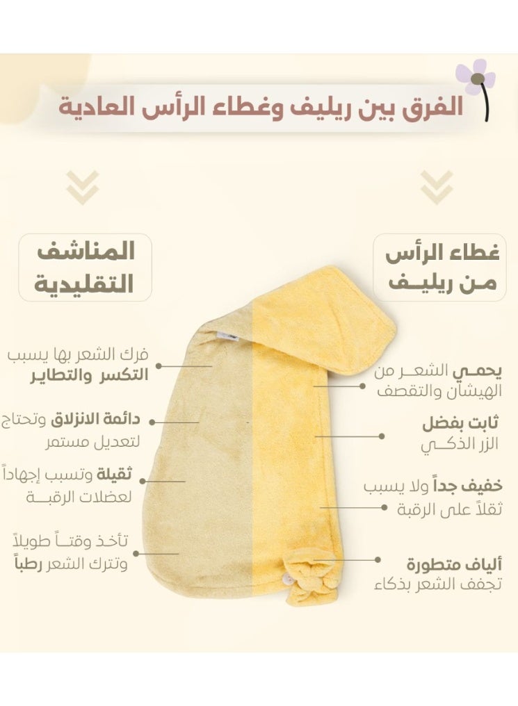 Relef Quick Dry Hair Towel 25×75 cm Ultra Absorbent Hair Wrap - Image 4