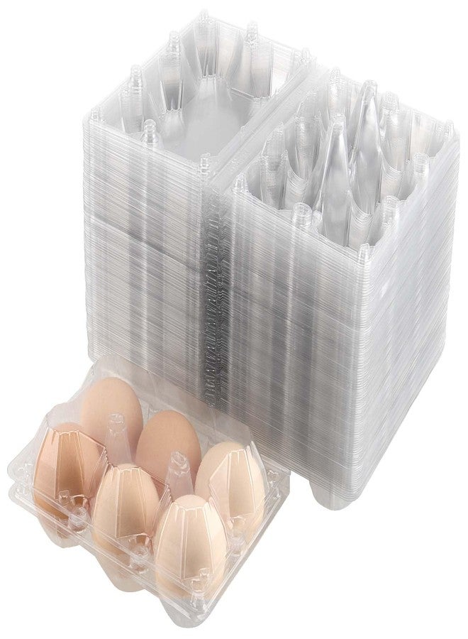 JAPCHET 150 Pack Clear 6 Egg Carton, Empty Plastic Egg Cartons for Chicken Egg Storage and Transport for Kitchen, Market and Farm - Image 1