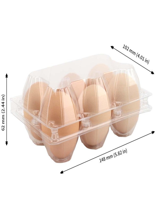 JAPCHET 150 Pack Clear 6 Egg Carton, Empty Plastic Egg Cartons for Chicken Egg Storage and Transport for Kitchen, Market and Farm - Image 2