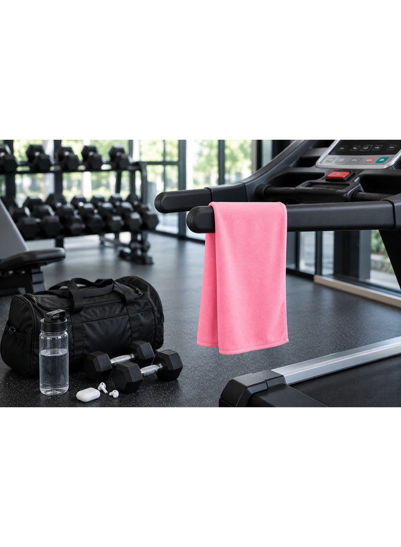 Quick Dry Microfiber Sports Towel 120 x 50 cm Lightweight Gym Towel With Strong Water Absorption Fast Drying Nano Fabric For Gym Travel Sports And Home (Rose Pink) - Image 3