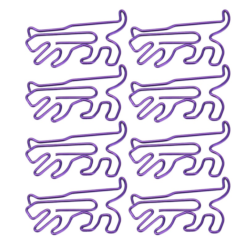 100Pcs Cute Paper Clips Animal Style Exquisite Bright Electroplated Anti Slip Fancy Paperclips for Family Office School Dinosaur - Image 2