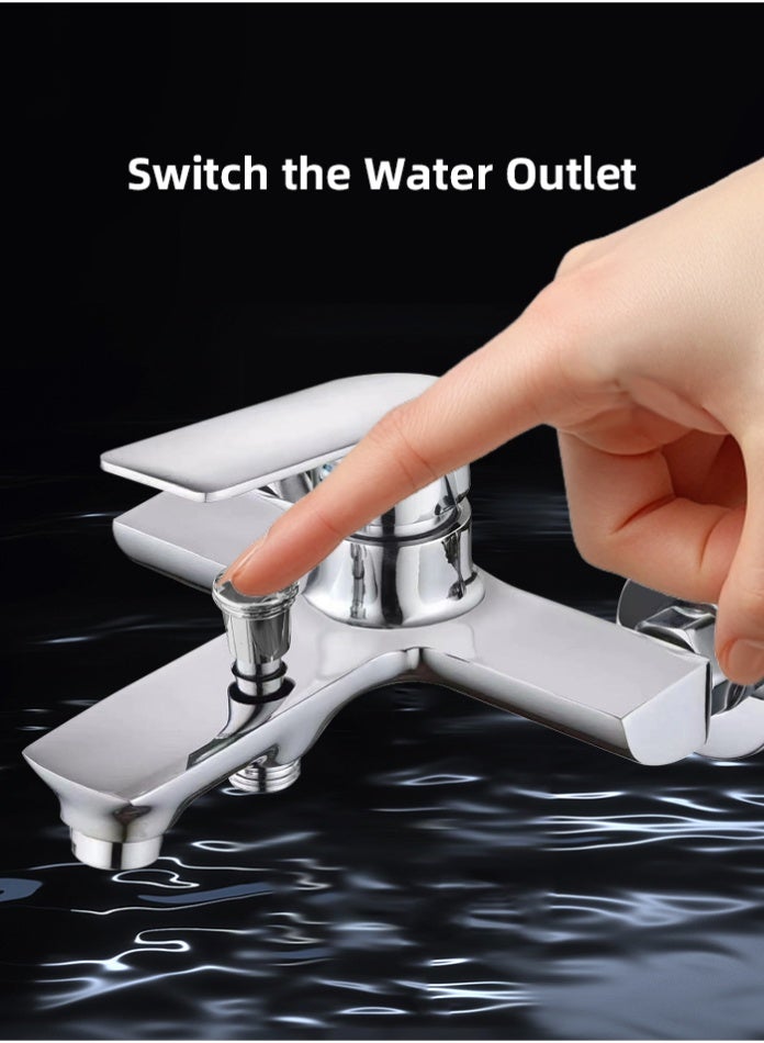 MODI Modern Wall-Mounted Shower Mixer Tap | Single Lever Hot & Cold Water Control | Chrome Finish Brass Faucet with Diverter | Durable Bathroom Fixture - Image 1