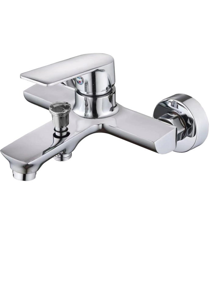 MODI Modern Wall-Mounted Shower Mixer Tap | Single Lever Hot & Cold Water Control | Chrome Finish Brass Faucet with Diverter | Durable Bathroom Fixture - Image 2