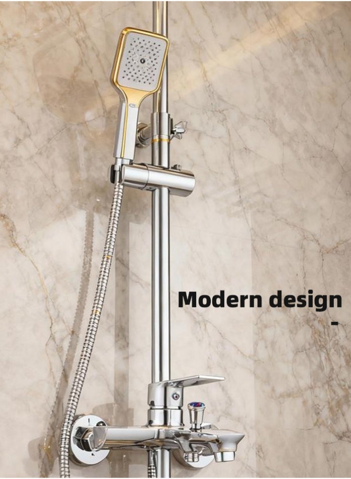 MODI Modern Wall-Mounted Shower Mixer Tap | Single Lever Hot & Cold Water Control | Chrome Finish Brass Faucet with Diverter | Durable Bathroom Fixture - Image 3
