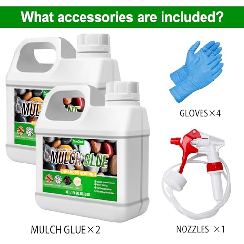 YumCraft Mulch Glue - 64oz Mulch Adhesive Pea Gravel Binder for Landscaping, Garden - Concentrate Landscape Rock Glue Mulch Stabilizer, Last up to 2 Years, Gravel Glue & Lock for Bonding Bark, Sand - Image 3
