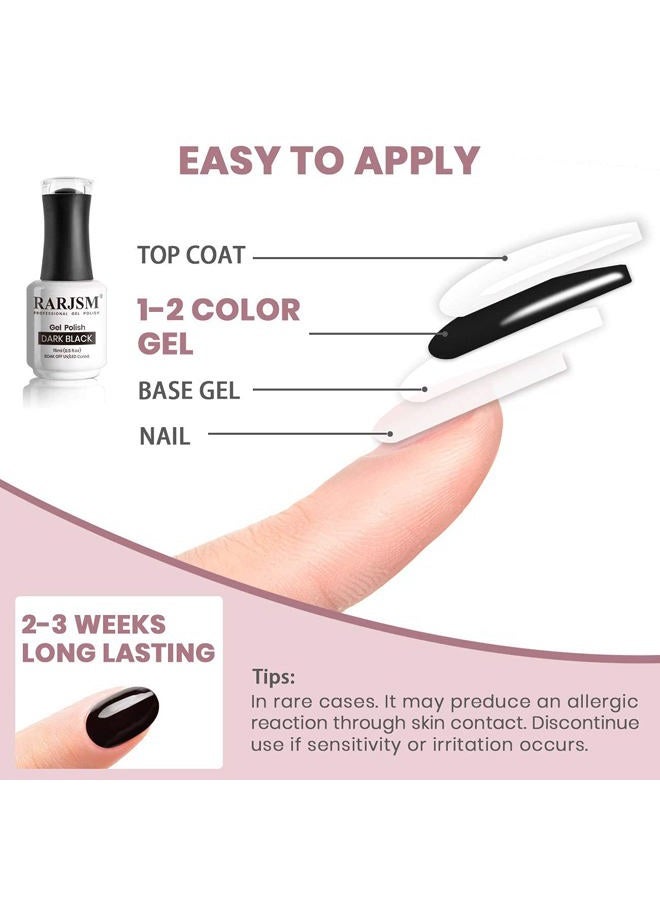 RARJSM 15ML Black White Gel Nail Polish Kit White Black Nail Polish Soak Off Led Lamp Cured Nail Art Vanish Starter Manicure Salon DIY at Home - Image 5