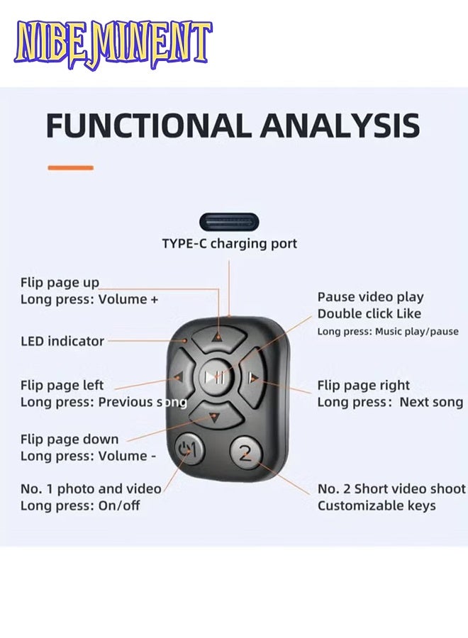 NIBEMINENT Remote Scrolling Ring for TikTok for iPhone Android iPad, Remote Control for TikTok, Bluetooth Page Turner for instagram, Wireless Camera Photo and Video Clicker, Social Media Tool, Wireless Controller, Compact Design, Durable Build, Smooth Scrolling, Tiktok Accessory, Social Media Users, Influencers - Image 3