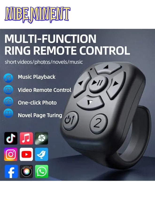 NIBEMINENT Remote Scrolling Ring for TikTok for iPhone Android iPad, Remote Control for TikTok, Bluetooth Page Turner for instagram, Wireless Camera Photo and Video Clicker, Social Media Tool, Wireless Controller, Compact Design, Durable Build, Smooth Scrolling, Tiktok Accessory, Social Media Users, Influencers - Image 1
