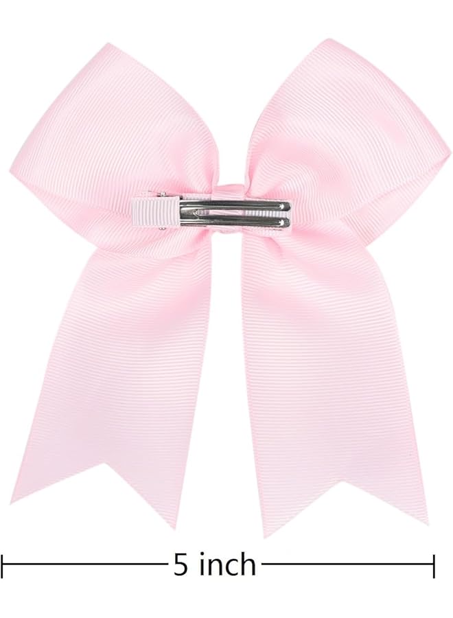 الأزرق جي دبليو 12 قطعة من شرائط Grosgrain كبيرة مقاس 5 بوصات مع مشابك شعر التمساح إكسسوارات شعر أنيقة للفتيات الصغيرات والمراهقات ومشجعات الفرق الرياضية - Image 4