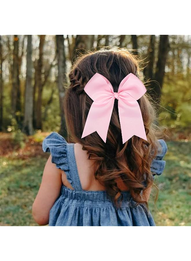 الأزرق جي دبليو 12 قطعة من شرائط Grosgrain كبيرة مقاس 5 بوصات مع مشابك شعر التمساح إكسسوارات شعر أنيقة للفتيات الصغيرات والمراهقات ومشجعات الفرق الرياضية - Image 5