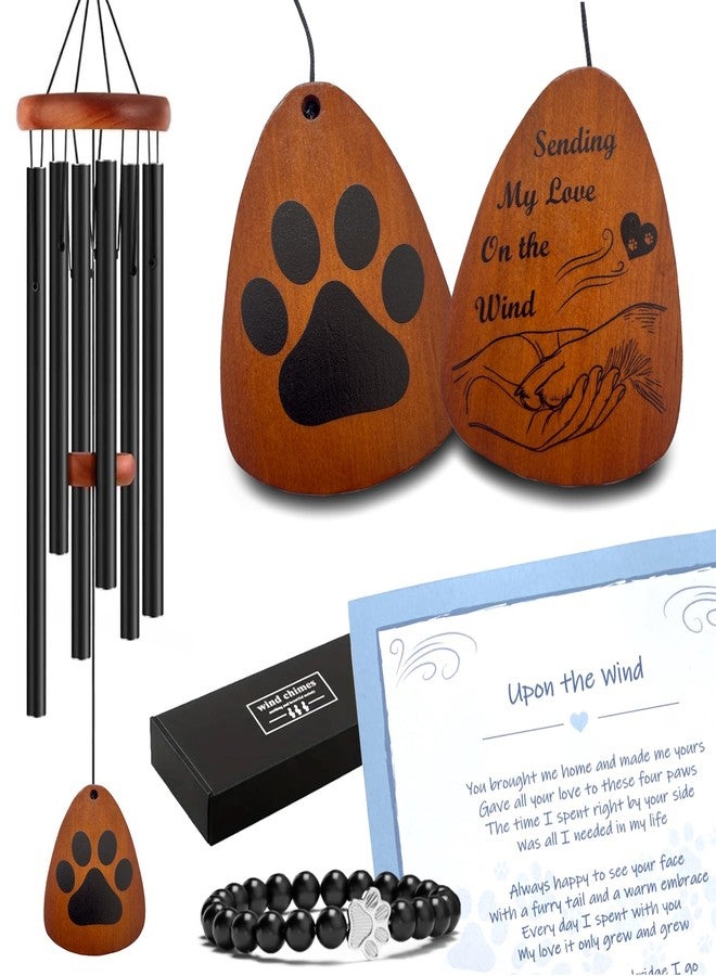 PAWCEPTIVE Dog Memorial Wind Chime 28" with Comforting Pet Loss eBook- Pet Memorial Gifts-Loss of Dog Sympathy Gift-Dogs Wind Chimes, Remembrance Gift - Image 1