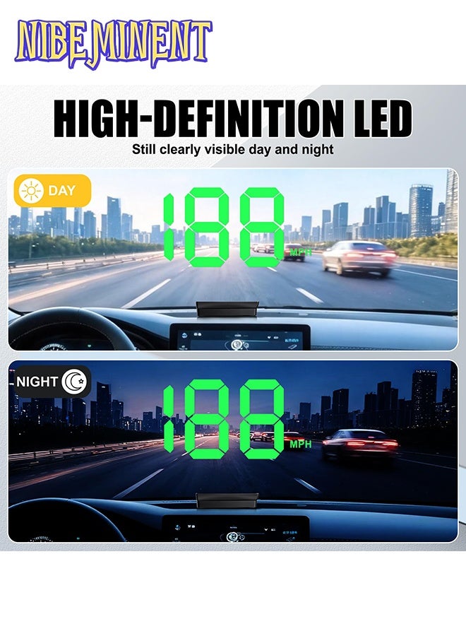 NIBEMINENT عرض رأس للسيارات، مقياس سرعة رقمي GPS مع موصل USB بخط كبير عالي الدقة، عرض سرعة HUD عالمي، ملحقات داخلية للسيارة لجميع الطرازات - Image 3
