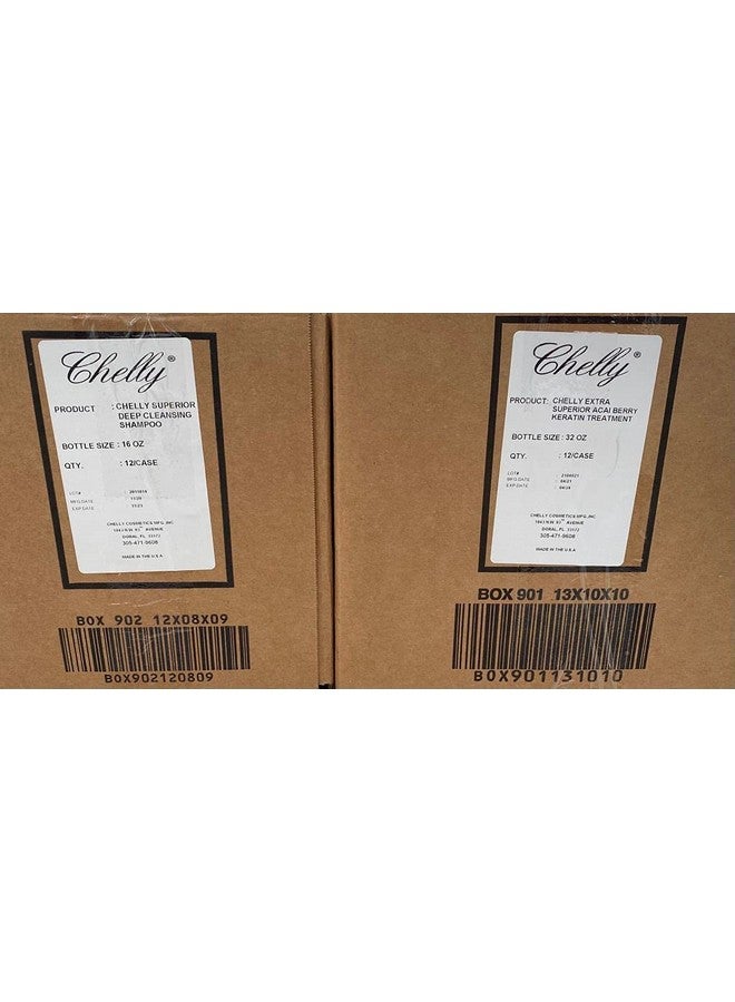CHELLY Extra Superior Brazilian Keratin Infused With Acai Berries Cocoa Wheat& Clarifying Shampoo Combo - Image 5