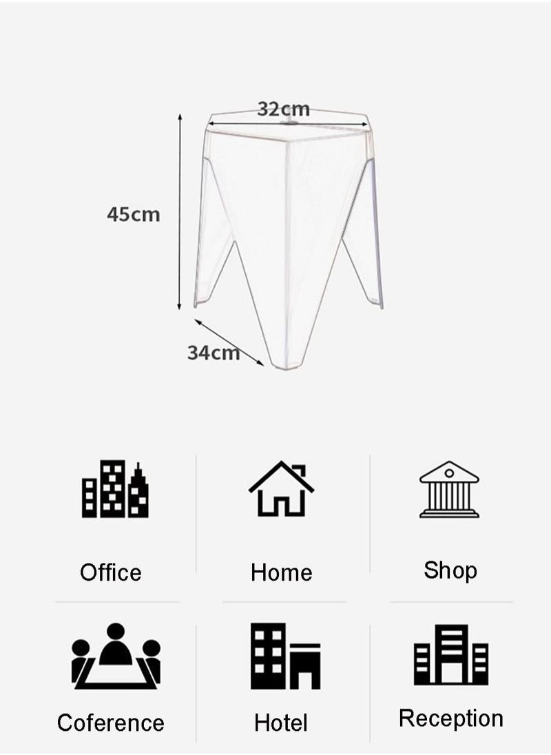 Merry Moments - Modern Plastic Stool Plastic Seat Creative Minimalist Nordic Stool for Living Room Dining Office Hotel Red 34x32x45cm - Image 1
