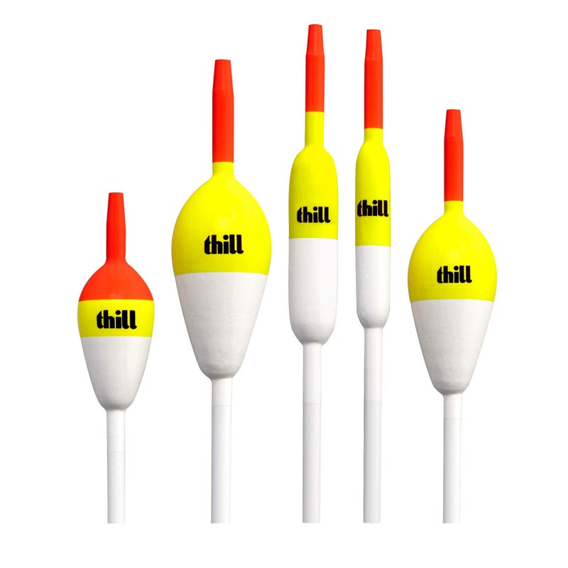 Thill Floats America's Favorite Float Fishing Bobber with Buoyant Balsa Wood Body, Great for All Fish Species, Fishing Gear and Accessories, Pack of 2, 5-Pack Assorted, Slip Float - Image 2
