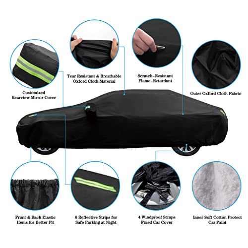 Abdeck Car Cover Compatible with Mercedes-Benz E-Class E300 E320 E350 E450 Sedan Coupe Cabriolet 1997-2025, Waterproof All Weather Rain Snow Resistant Outdoor Full Cover with Cotton Lining - Image 3