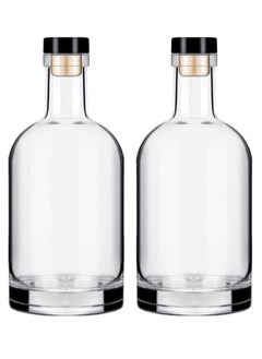 FUFU 2Pcs 16oz Heavy Base Glass  Bottles Milk, Juice,Yogurt, Smoothies, Honey, Tomato Sauce, Jam, Syrup  - Image 1