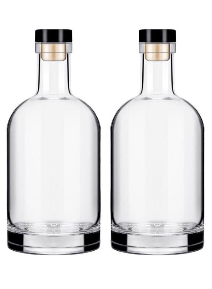 فوفو 2 قطعة قوارير زجاجية ثقيلة 16 أونصة حليب، عصير، زبادي، عصائر، عسل، صلصة طماطم، مربى، شراب - Image 1