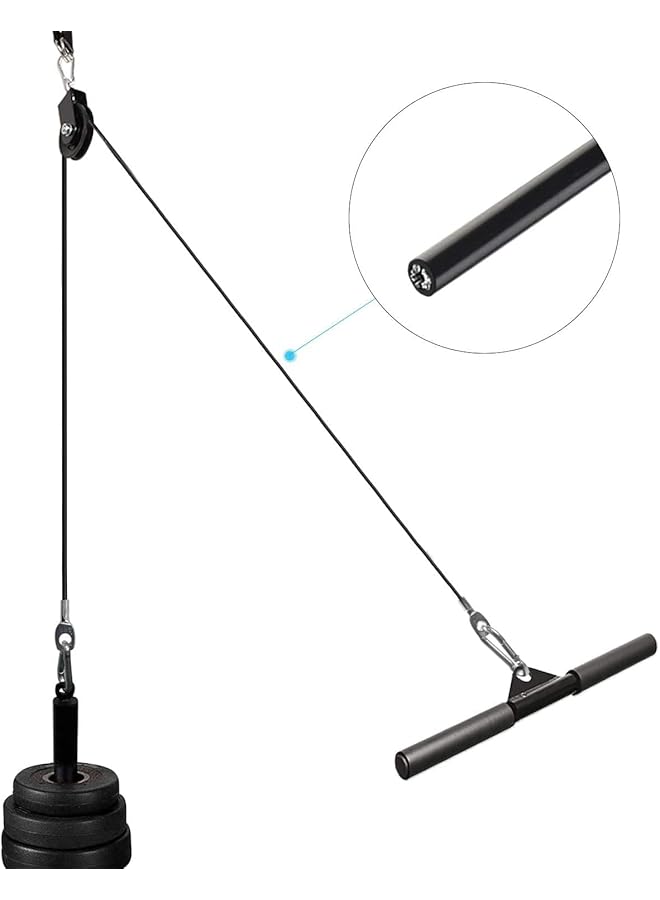 X spring Fitness Pulley Cable Home Gym Replacement Cable Machine Accessories 3M Gym Cable for Fitness Pulley System 5mm Thick Heavy Duty Steel Wire Rope with Black PU Coating - Image 4