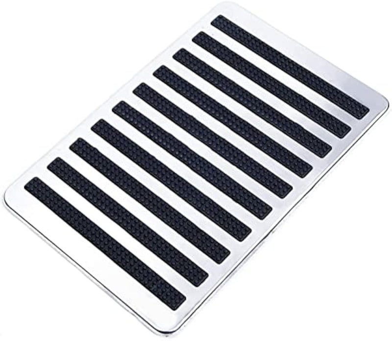 Takelablaze Stainless Steel Plate Carpet Mat Universal Driver Auto Interior Floor Mat Patch Foot Heel Pedal Foot Rest Pedal Pad for Car Vehicles Trucks - Image 3