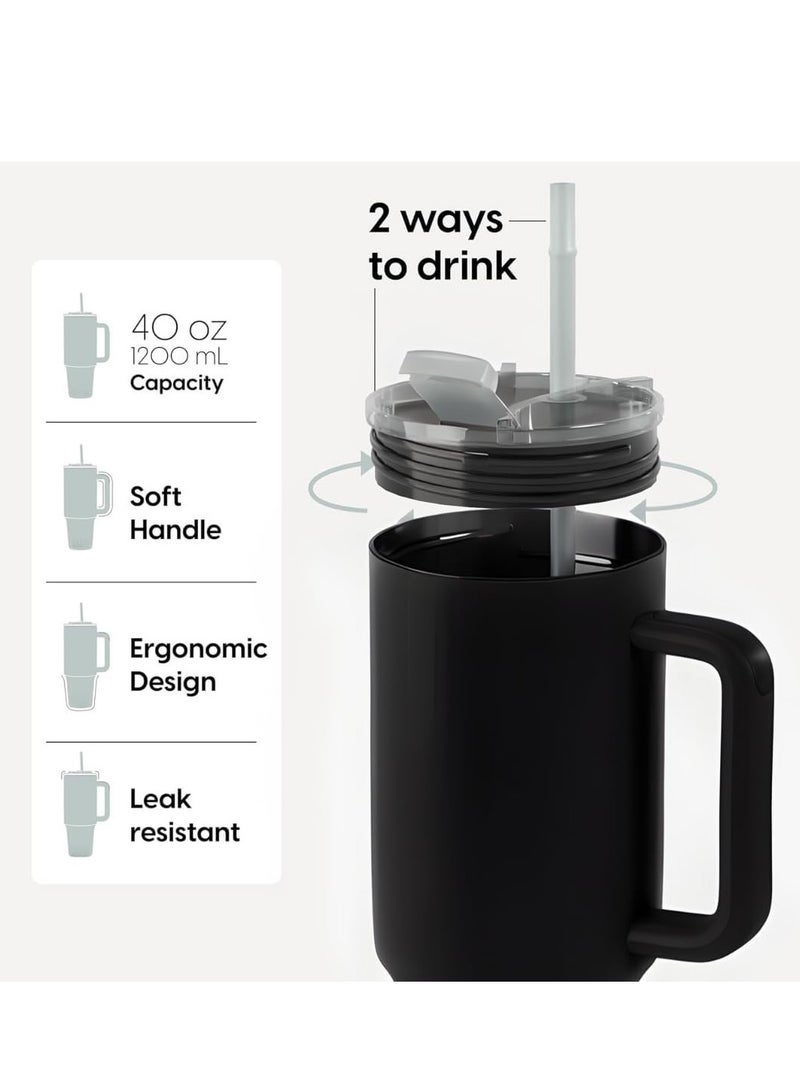 Spall 40OZ Stainless Steel Mug Tumbler with Handle High-capacity Insulated Vacuum Mug Keep Cold and Hot Leak Proof Travel Coffee Mug - Image 3
